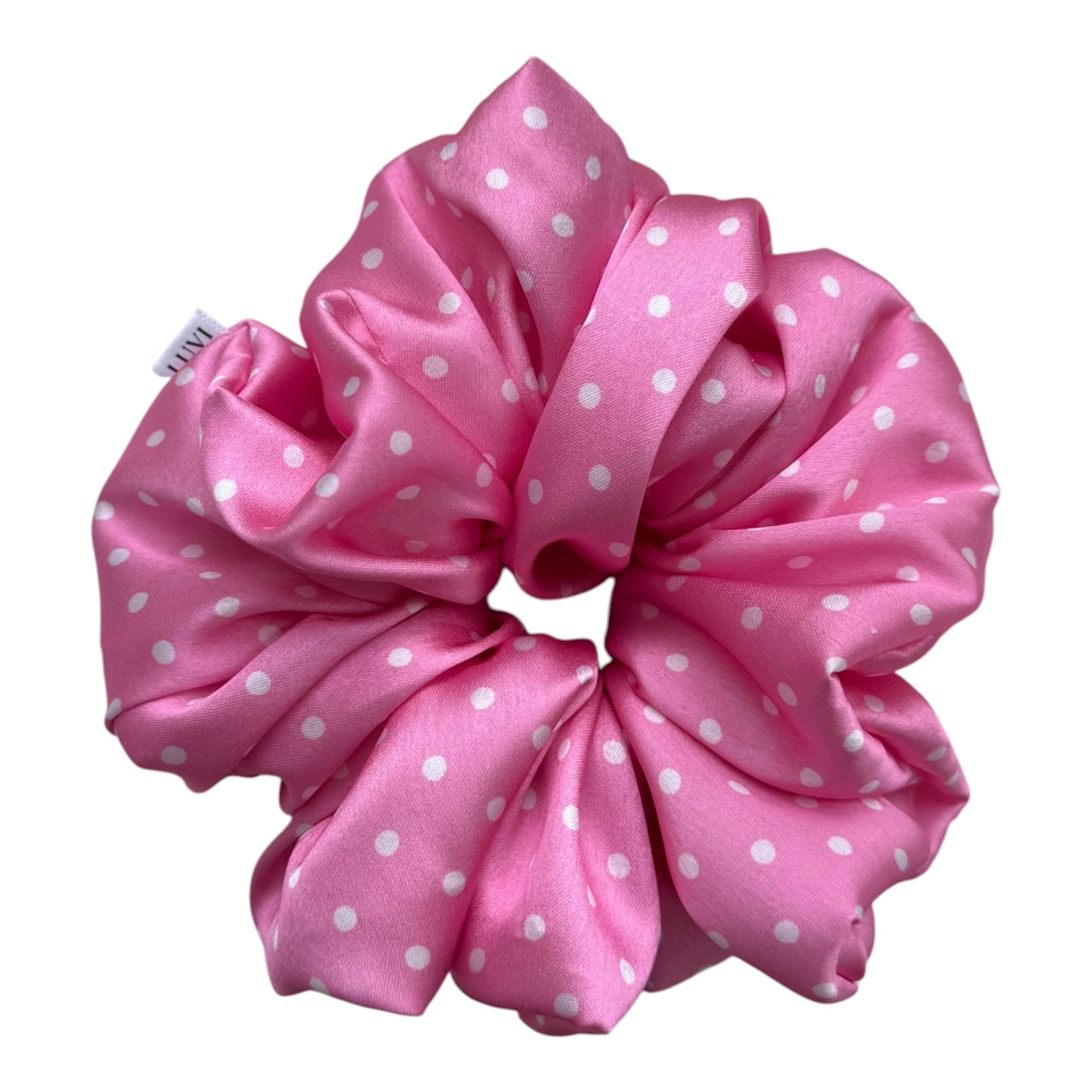 PINK POLKA DOT SCRUNCHIE